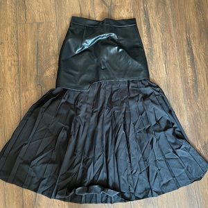Faux leather skirt with ruffles